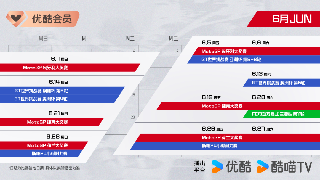 开云-正式进军赛车领域!MotoGP领衔三大头部赛事齐聚优酷体育